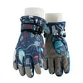 thumbnail image 1 of Eltusu Boys Snow Gloves, Warm Stretch Waterproof Skating Winter Mittens Dark Blue Size 9-12 T, 1 of 2