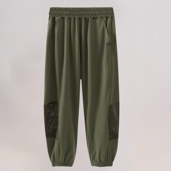 Eltusu Boys Sports Sweatpants, Casual Elastic Waist Solid Color Loose Jogger Pants Green Size 14-16 T