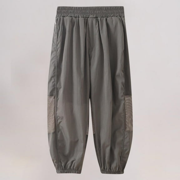 Eltusu Boys Sports Sweatpants, Elastic Waist Loose Casual Elastic Bottom Jogger Pants Green Size 14-16 T