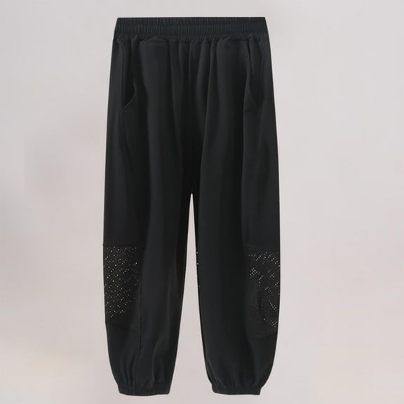 Eltusu Boys Sports Sweatpants, Solid Color Loose Casual Elastic Waist Jogger Pants Black Size 14-16 T