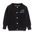 thumbnail image 1 of Eltusu Boys Sweaters Cardigans, Knitting Cotton Soft Crew Neck Long Sleeve Fall Cardigans Black Size 8 T, 1 of 2