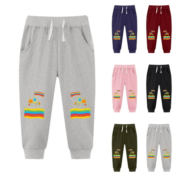 Eltusu Boys Sweatpants, Relaxed Fit Elastic Waist Athletic Casual Kids Joggers Gray Size 2-13T