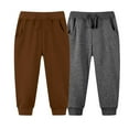 thumbnail image 1 of Eltusu Boys Sweatpants, Soft Solid Color 2 Pieces Elastic Bottom Athletic Joggers Gray Size 5-6 T, 1 of 2