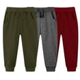 thumbnail image 1 of Eltusu Boys Sweatpants, Sports Solid Color 3 Pieces Elastic Bottom Athletic Joggers Brown Size 2-7 T, 1 of 2