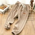 thumbnail image 1 of Eltusu Boys Sweatpants, Spring Fall Elastic Waist Casual Loose Athletic Joggers Khaki Size 6-7 T, 1 of 7