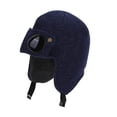 thumbnail image 1 of Eltusu Boys Thermal Beanies, Ears Flaps Knitting Cotton Warm Soft Winter Hats Navy Size 6-13 T, 1 of 2
