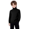 thumbnail image 1 of Eltusu Boys Thermal Sweaters, Warm Long Sleeve Pullover Half Turtleneck Winter Tops Black Size 2-3 T, 1 of 6