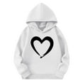 thumbnail image 1 of Eltusu Boys Valentines Hoodies, Long Sleeve Casual Relaxed Fit Heart Graphic Pullover Sweatshirts White Size 3-4 T, 1 of 3