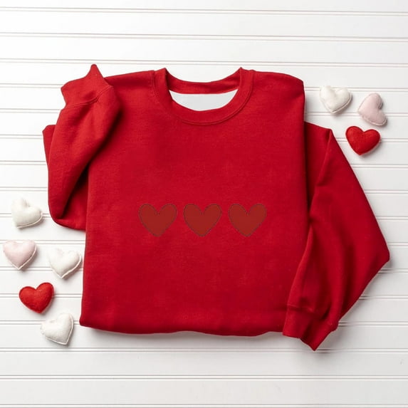 Eltusu Boys Valentines Sweatshirts, Comfy Heart Graphic Long Sleeve Crew Neck Pullover Tee Tops Red Size 1-13 T