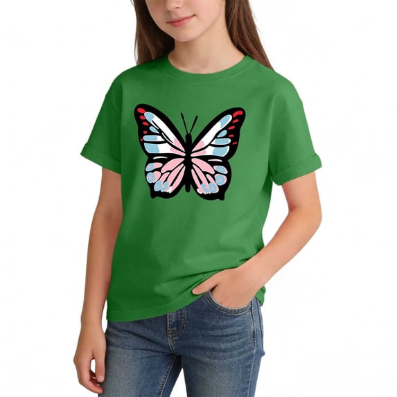 Eltusu Cotton T-Shirts for Boys, Casual Summer Pullover Crew Neck Grphic Tee with Short Sleeve Army Green Size 6-8 T
