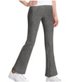 thumbnail image 1 of Eltusu Flare Leggings for Girls, Comfort Casual Elastic Waist Stretch Tight Pants Gray Size 11-12 T, 1 of 4