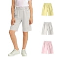 thumbnail image 1 of Eltusu Girls Athletic Shorts, Knee Length Casual Active Performance Elastic Waist Workout Shirts Gray Size 10-12 T, 1 of 8