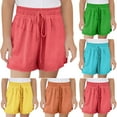 thumbnail image 1 of Eltusu Girls Athletic Shorts, Loose Fit Drawstring Casual Elastic Waist Summer Shorts Watermelon Red Size 10-12 T, 1 of 8