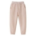 thumbnail image 1 of Eltusu Girls Athletic Sweatpants, Spring Fall Casual Relaxed Fit Elastic Waist Joggers Beige Size 7 T, 1 of 6