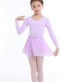 thumbnail image 1 of Eltusu Girls Ballet Dance Dress, Soft Long Sleeve Practice Cotton Leotard Skirts Purple Size 2-13 T, 1 of 8