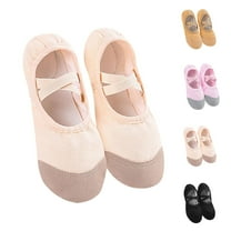 Eltusu Girls Ballet Dance Shoes, No Slip Breathable Soft Bottom Comfy Ballet Slippers Practice Shoes Khaki Size 3-16 T