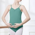 thumbnail image 1 of Eltusu Girls Ballet Leotard, Sleeveless Exercise Cotton Practice Girls Bodysuit Dancewear Green Size 17-18 T, 1 of 3