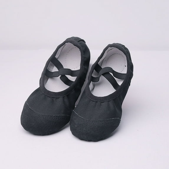 Eltusu Girls Ballet Shoes, Soft Breathable Stretchy No Slip Ballet Slippers Dance Shoes Black Size 11 T