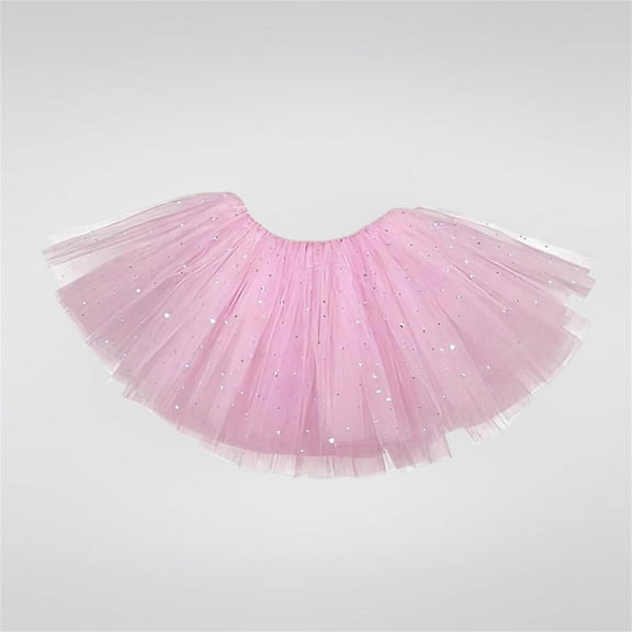 Eltusu Girls Ballet Skirts, Dacing Performance Elastic Waist Princess Tutu Skirts Ballerina Dress Pink Size 12-13 T