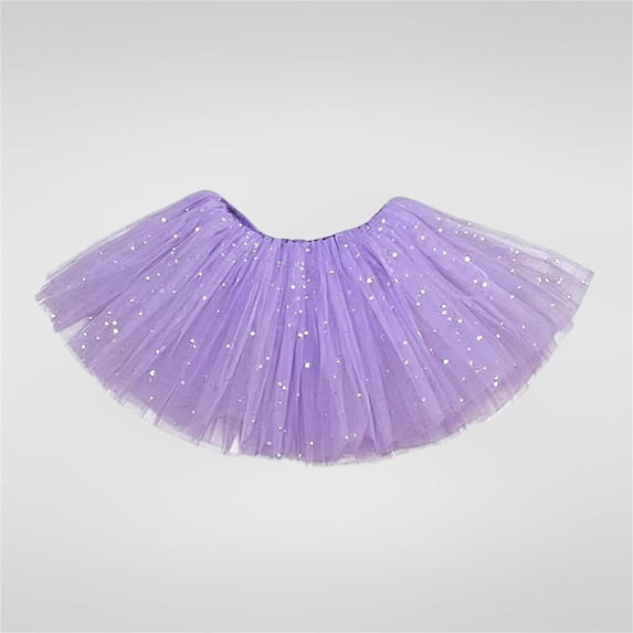 Eltusu Girls Ballet Skirts, Princess Elastic Waist Dacing Performance Tutu Skirts Ballerina Dress Purple Size 3-4 T