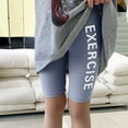 thumbnail image 1 of Eltusu Girls Bike Shorts, Knee Length Elastic Waist Tight Outdoor Summer Shorts Light Blue Size 13-14 T, 1 of 5
