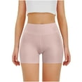thumbnail image 1 of Eltusu Girls Bike Shorts, Solid Color Elastic Waist Basic Tight Summer Shorts Pink Size 11-12 T, 1 of 4