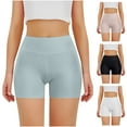 thumbnail image 1 of Eltusu Girls Bike Shorts, Tight Solid Color Basic Elastic Waist Summer Shorts Green Size 7-8 T, 1 of 5