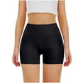 thumbnail image 1 of Eltusu Girls Bike Shorts, Tight Solid Color Elastic Waist Basic Summer Shorts Black Size 8-9 T, 1 of 3