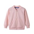 thumbnail image 1 of Eltusu Girls Bomber Jackets, Casual Cotton Mid-Weight Full Zip Spring Fall Outerwear Pink Size 2-10 T, 1 of 2
