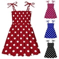 thumbnail image 1 of Eltusu Girls Casual Dresses, Crew Neck Sleeveless Beach Summer Kids Clothes Red Size 4 T, 1 of 4
