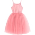 thumbnail image 1 of Eltusu Girls Casual Dresses, Mesh Sleeveless Summer Crewneck Kids Clothes Pink Size 6 T, 1 of 5