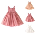 thumbnail image 1 of Eltusu Girls Casual Dresses, Princess Crewneck Summer Sleeveless Kids Clothes Pink Size 6 T, 1 of 3