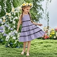 thumbnail image 1 of Eltusu Girls Casual Dresses, Striped Summer Crew Neck Sleeveless Kids Clothes Purple Size 13-14 T, 1 of 6