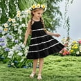 thumbnail image 1 of Eltusu Girls Casual Dresses, Summer Crew Neck Sleeveless Striped Kids Clothes Black Size 9-10 T, 1 of 6