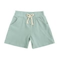 thumbnail image 1 of Eltusu Girls Cotton Athletic Shorts, Elastic Waistband Relaxed Fit Breathable Soft Green Size 2-3 T, 1 of 8