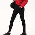 thumbnail image 1 of Eltusu Girls Cotton Leggings, Stretch Pockets Thermal Elastic Waist Tight Pants Black Size 2-15T, 1 of 4