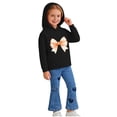 thumbnail image 1 of Eltusu Girls Cotton Outfit Sets, Graphic Long Sleeve Fare Leg Hoodies&Jeans Sets Black Size 5-6 T, 1 of 7