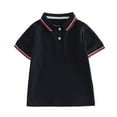 thumbnail image 1 of Eltusu Girls Cotton Polo Shirts, Lapel Collar Pullover Comfort Short Sleeve School Uniform Shirts Black Size 8-10 T, 1 of 4