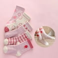 thumbnail image 1 of Eltusu Girls Cotton Socks, 5 Pieces Breathable Mid-Calf Printed Spring Fall Socks Pink Size 6-8 T, 1 of 3
