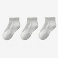 thumbnail image 1 of Eltusu Girls Cotton Socks, Comfort Stretch 3 Pieces Non Slip Low Cut Socks Gray Size 9-12 T, 1 of 2