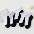 thumbnail image 1 of Eltusu Girls Cotton Socks, Comfy Breathable 5 Pieces Mid-Calf Spring Fall Socks Black Size 9-12 T, 1 of 1