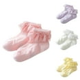 thumbnail image 1 of Eltusu Girls Cotton Socks, Low Cut Stretch Comfy Ruffled Ankle Socks Purple Size 0-12 T, 1 of 3