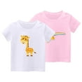 thumbnail image 1 of Eltusu Girls Cotton T-Shirts, Pullover Soft Two Pieces Short Sleeve Summer Tops Pink Size 2-3 T, 1 of 2