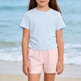 thumbnail image 1 of Eltusu Girls Cotton T-Shirts, Short SLeeve Casual Basic Crewneck Summer Tops Light Blue Size 12-18 Months, 1 of 4