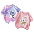 thumbnail image 1 of Eltusu Girls Cotton T-Shirts, Short Sleeve Pullover Cartoon Two Pieces Summer Tops Watermelon Red Size 1-2 T, 1 of 2