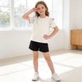 thumbnail image 1 of Eltusu Girls Cotton T-Shirts, Solid Color Soft Crewneck Short Sleeve Summer Kids Tee White Size 12-18 Months, 1 of 4