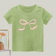 thumbnail image 1 of Eltusu Girls Cotton T-shirts, Fashion Short Sleeve Crew Neck Pullover Graphic Tee Green Size 13-14 T, 1 of 2
