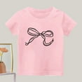 thumbnail image 1 of Eltusu Girls Cotton T-shirts, Lightweight Pullover Crew Neck Short Sleeve Graphic Tee Pink Size 2-14 T, 1 of 2