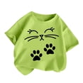 thumbnail image 1 of Eltusu Girls Cotton T-shirts, Short Sleeve Cute Pullover Summer Graphic Tee Mint Green Size 2-4 T, 1 of 7