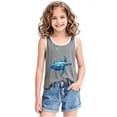 thumbnail image 1 of Eltusu Girls Cotton Tank Tops, Graphic Sleeveless Loose Fit Crew Neck Workout Tops Gray Size 8-9 T, 1 of 4